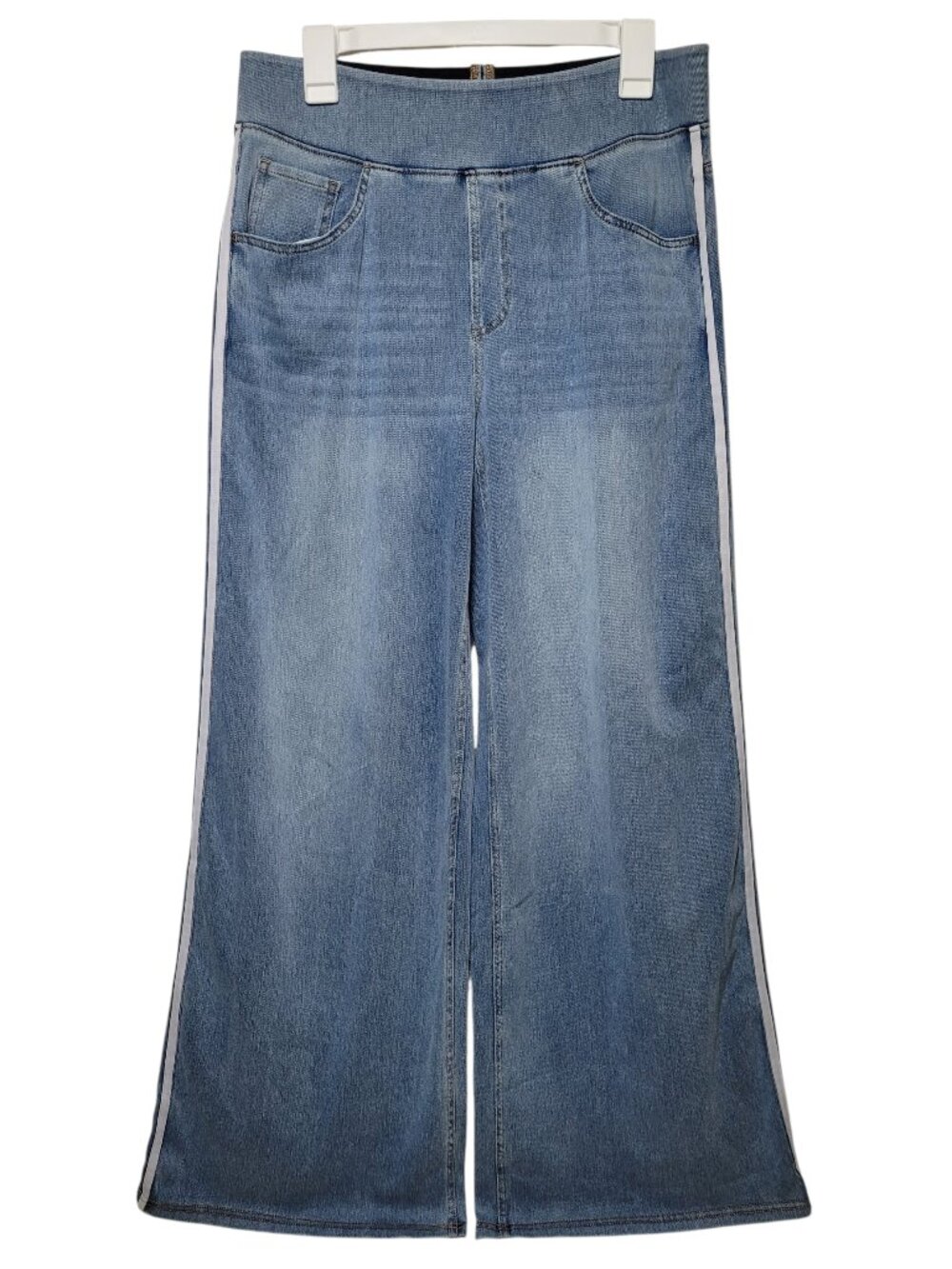 Halara High Waisted Stripe Wide Leg Flowy Casual Flex Jeans Large Baggy